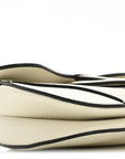 Grained Calfskin Mini Saddle Bag White