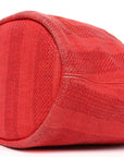 Mixed Fibers Striped Deauville Drawstring Bag Red