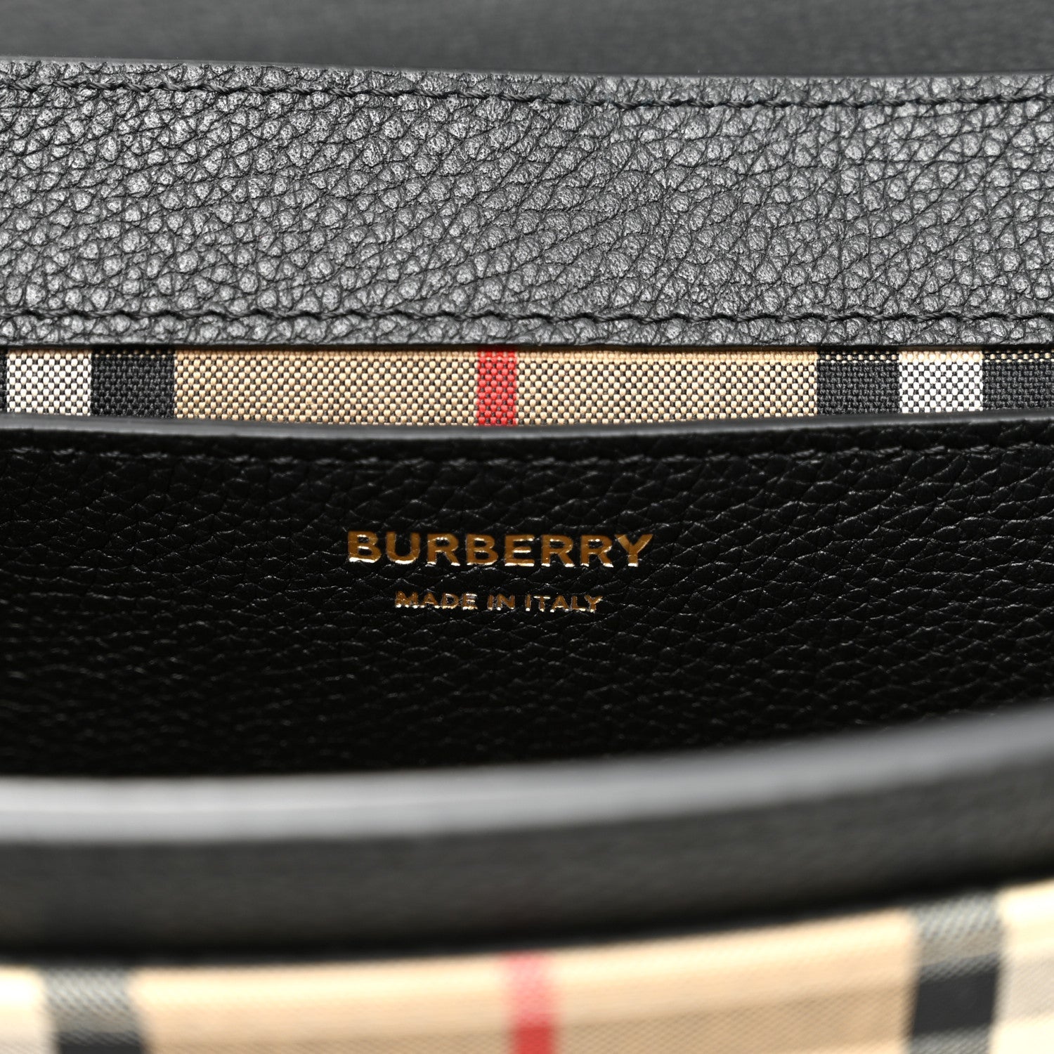 Grainy Calfskin Vintage Check Note Crossbody Bag Black