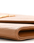 Grain De Poudre Matelasse Chevron Monogram Envelope Clutch Natural Dark