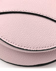 Grained Calfskin Mini Saddle Bag Light Pink