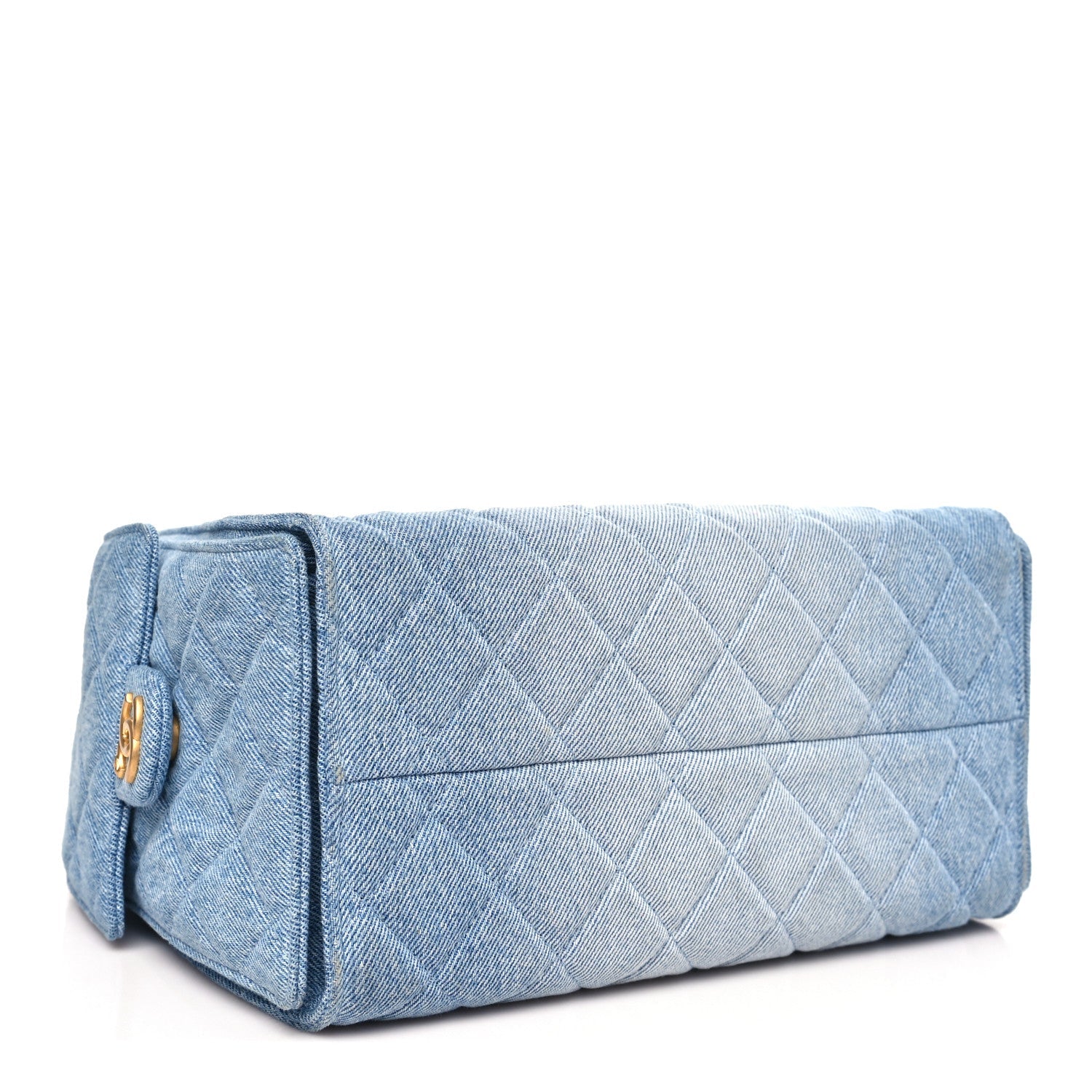 Washed Denim Quilted Small CHNL 25 Handbag Blue