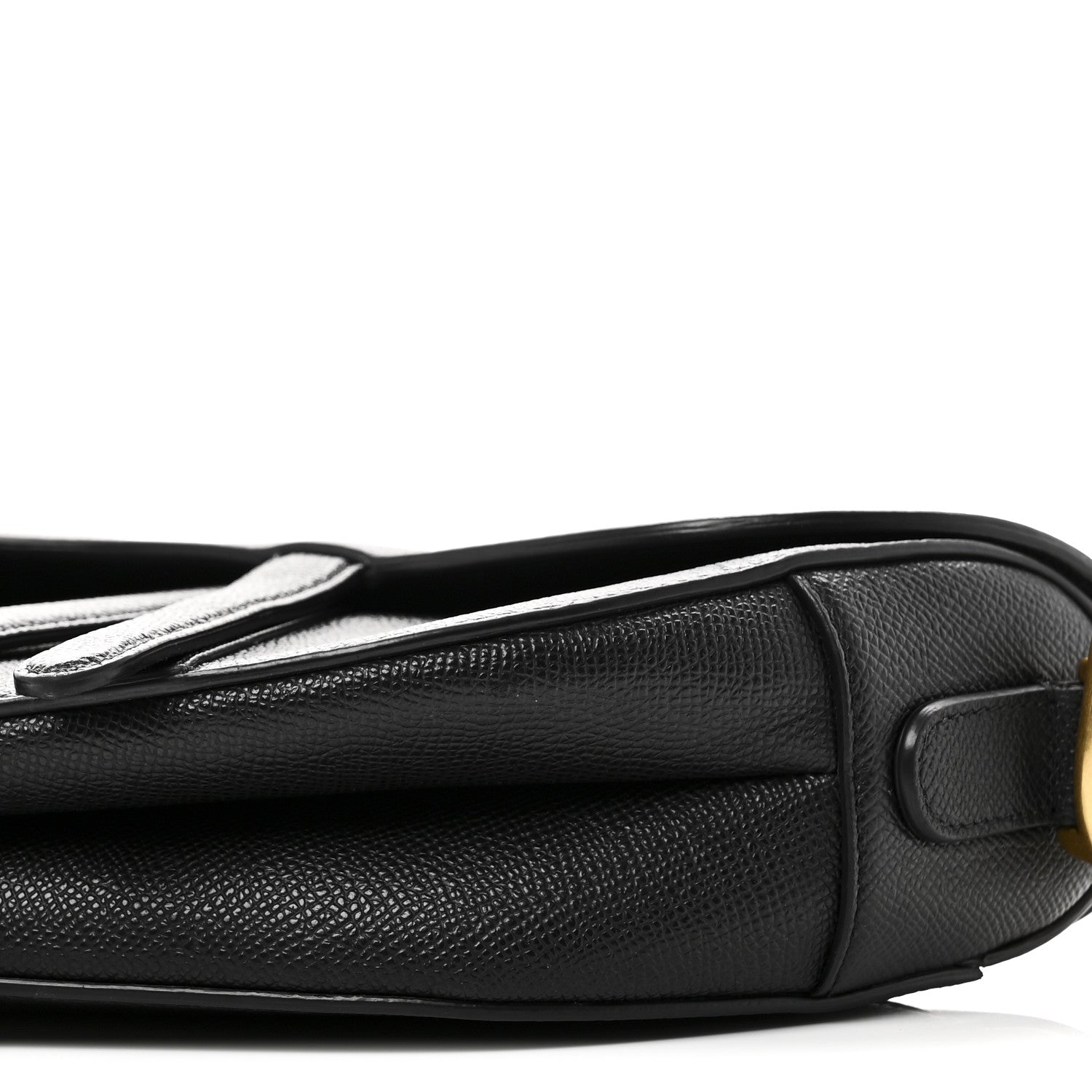 Grained Calfskin Saddle Bag Black