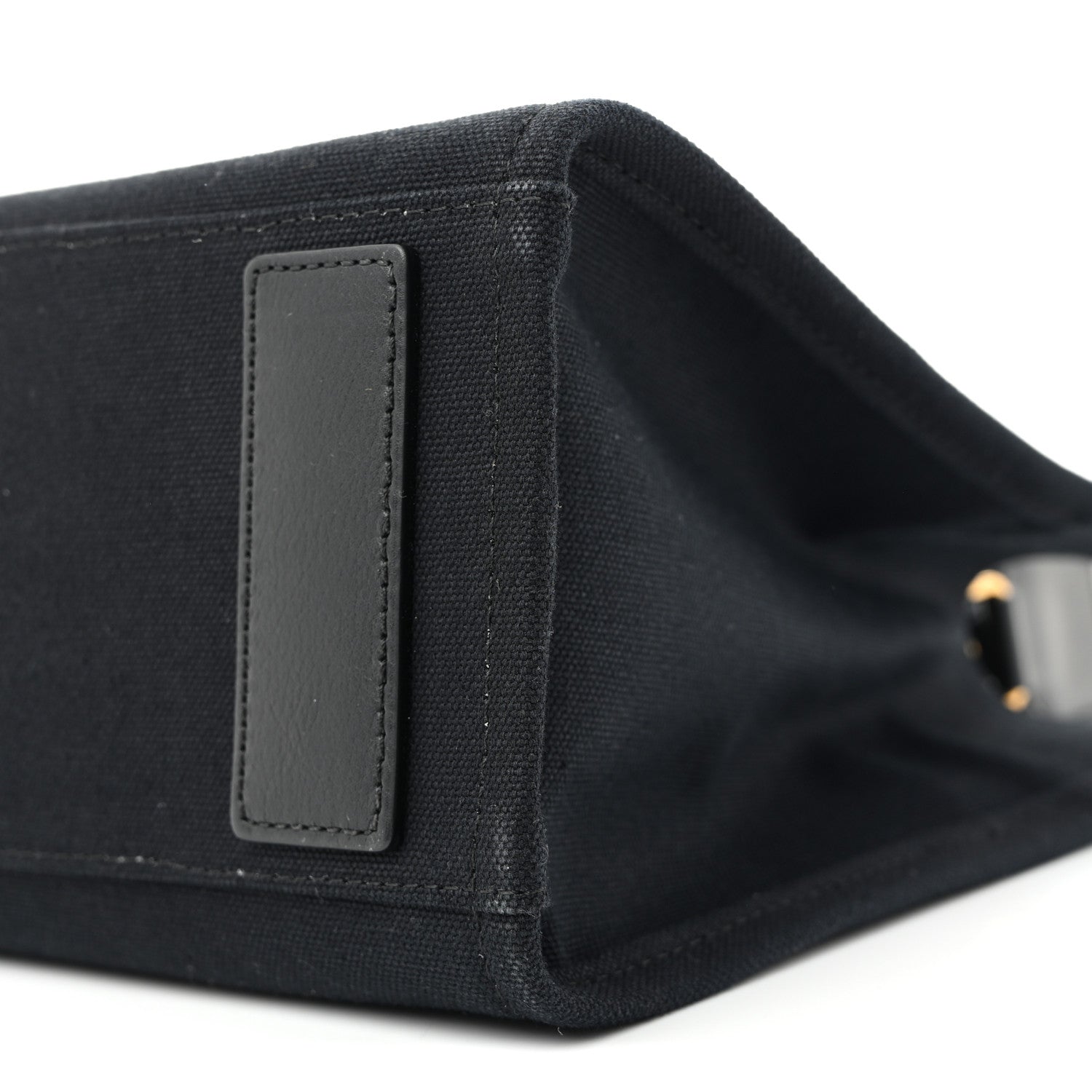 Canvas Studded Small Logo Tote Bag Black