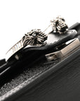 Satin Crystal GG Monogram Mini Dionysus Top Handle Bag Black