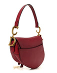 Grained Calfskin Saddle Bag Red