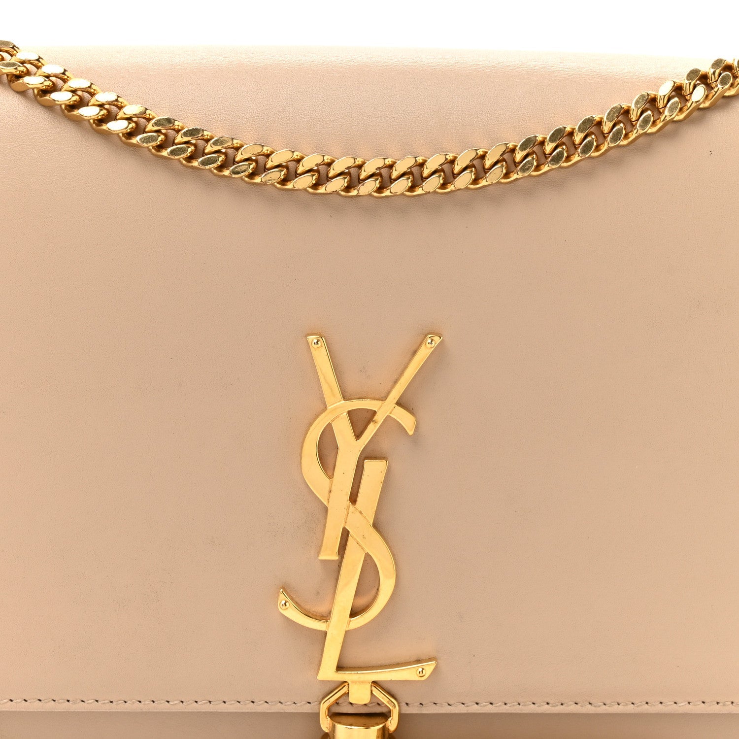 Smooth Calfskin Medium Classic Monogram Kate Tassel Satchel Nude Powder
