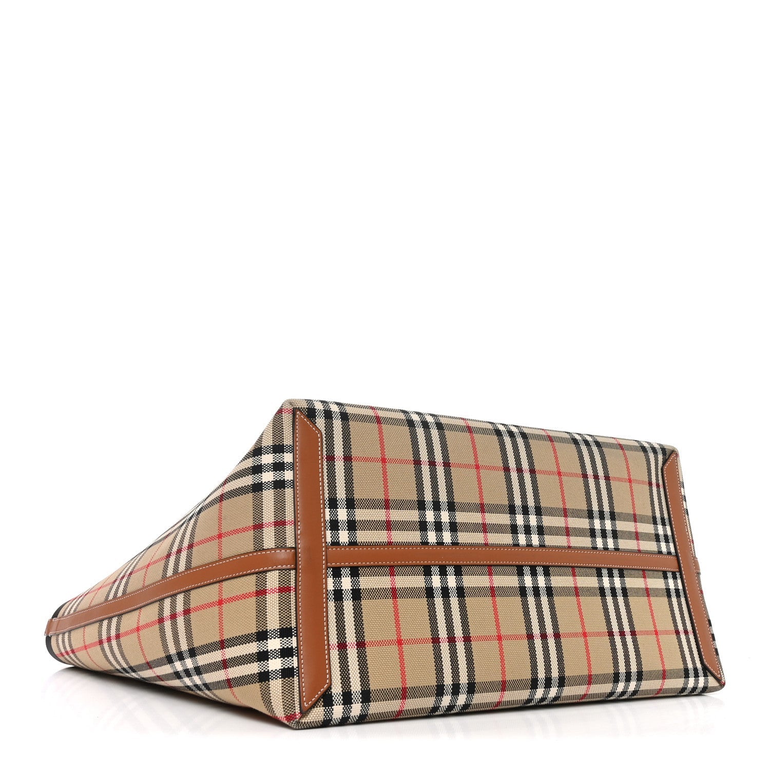 Cotton Vintage Check Large London Tote Bag Briar Brown Black