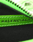 Extra Supple Calfskin Crocodile Embossed Le Cagole Shoulder Bag XS Acid Green