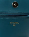 Caviar Quilted Boy Wallet On Chain WOC Blue