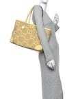 Monogram Jumbo GG Textured Dollar Calfskin Medium Ophidia Shopping Tote Beige Banana