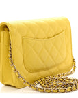 Caviar Quilted Wallet on Chain WOC Yellow