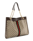 GG Supreme Monogram Large Rajah Chain Tote Beige New Acero