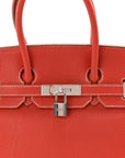Taurillon Clemence Eclat Birkin 35 Sanguine White