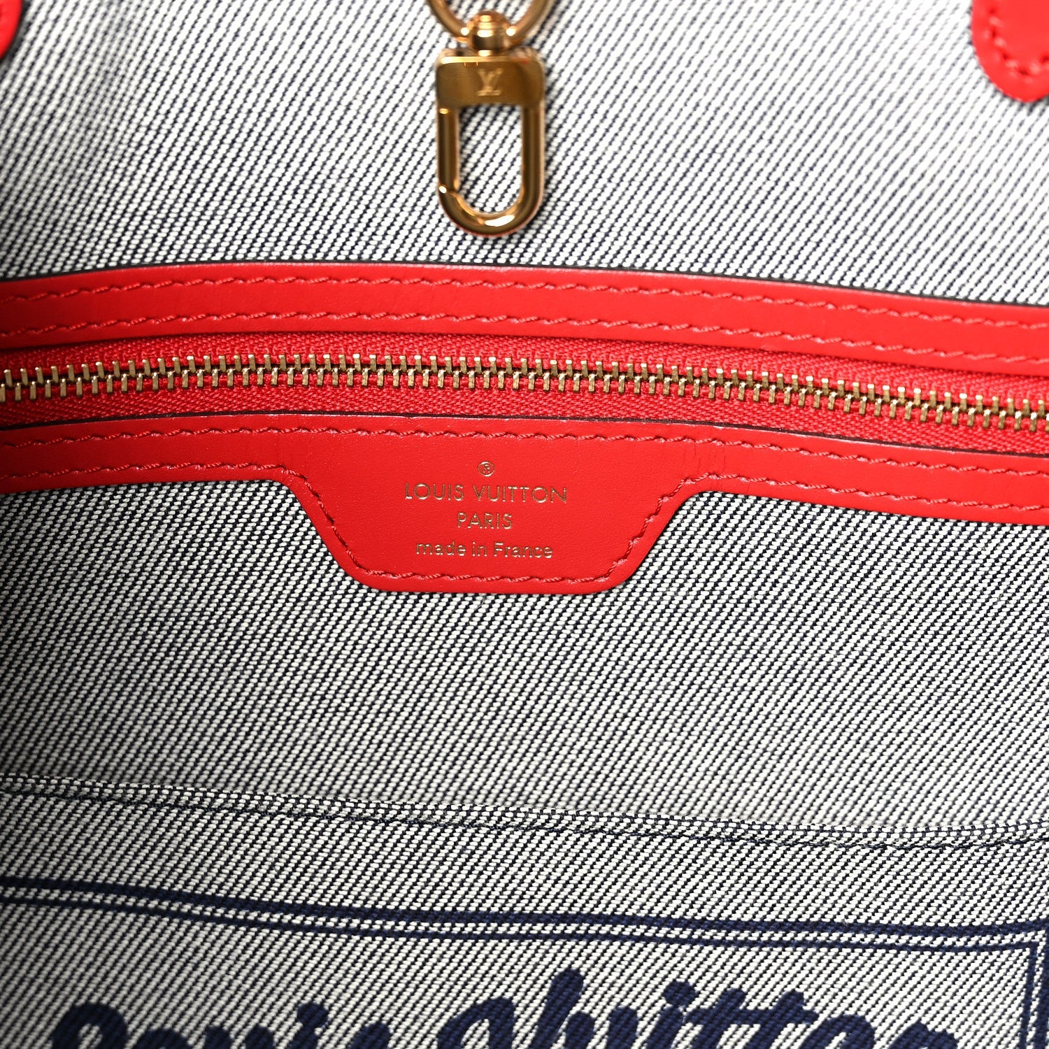 Denim Damier Monogram Onthego Blue Rouge