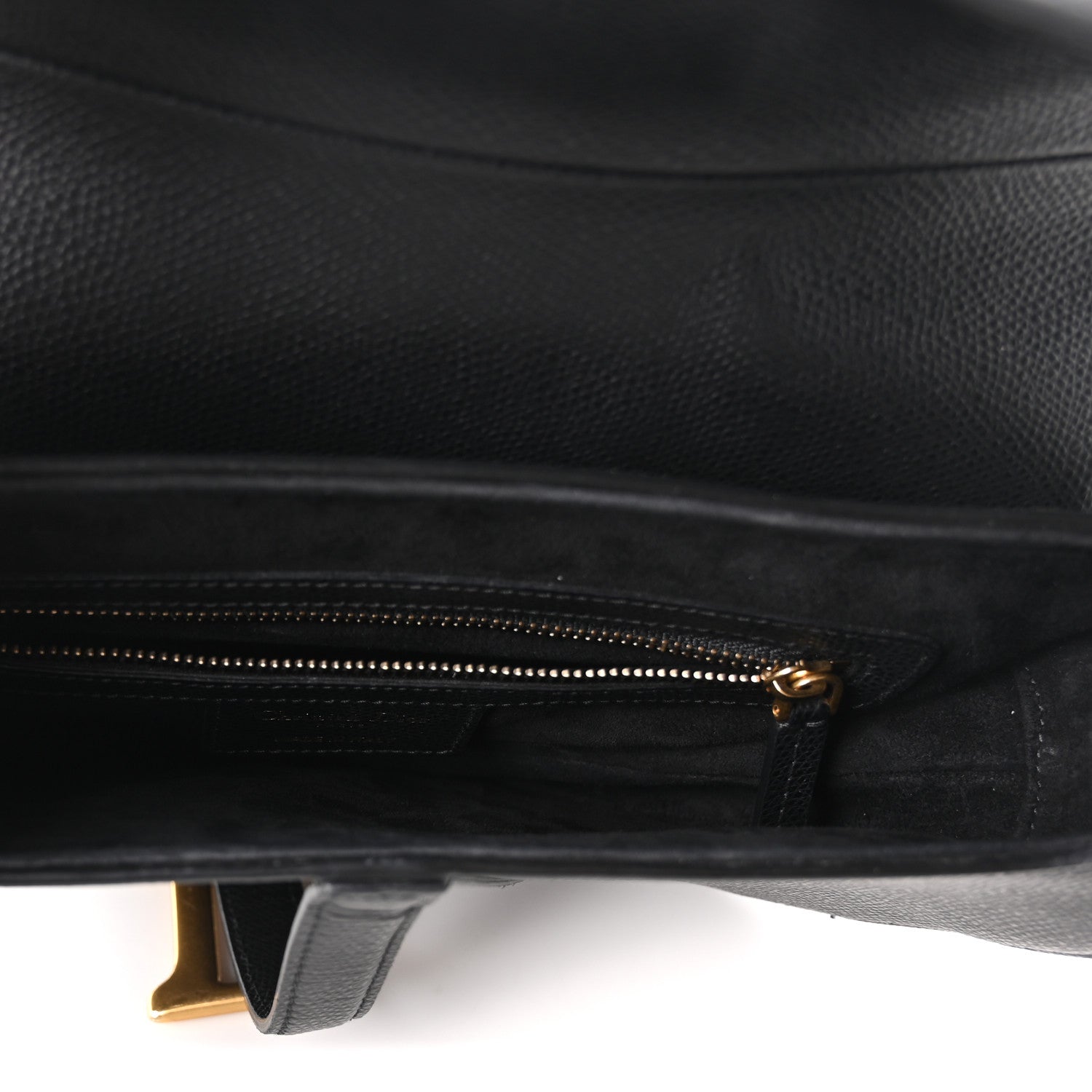 Grained Calfskin Saddle Bag Black