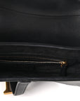 Grained Calfskin Saddle Bag Black