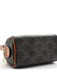 Triomphe Canvas Calfskin Mini Boston Bag Tan