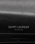 Calfskin Crocodile Embossed Kate Monogram Tassel Chain Wallet Black