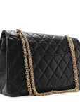 Aged Calfskin Quilted 2.55 Reissue 227 Flap Black