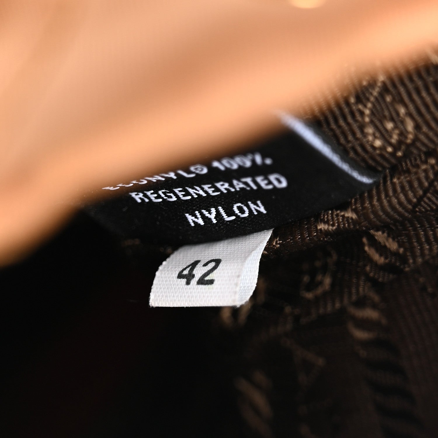 Re-Nylon Saffiano Stitched Re-Edition 1995 Chaine Drawstring Bucket Bag Brandy