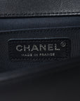 Lambskin Chevron Quilted Medium Boy Flap Black
