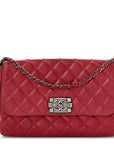 Glazed Calfskin Quilted Soft Boy Flap Red