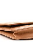 Caviar Quilted Wallet on Chain WOC Beige
