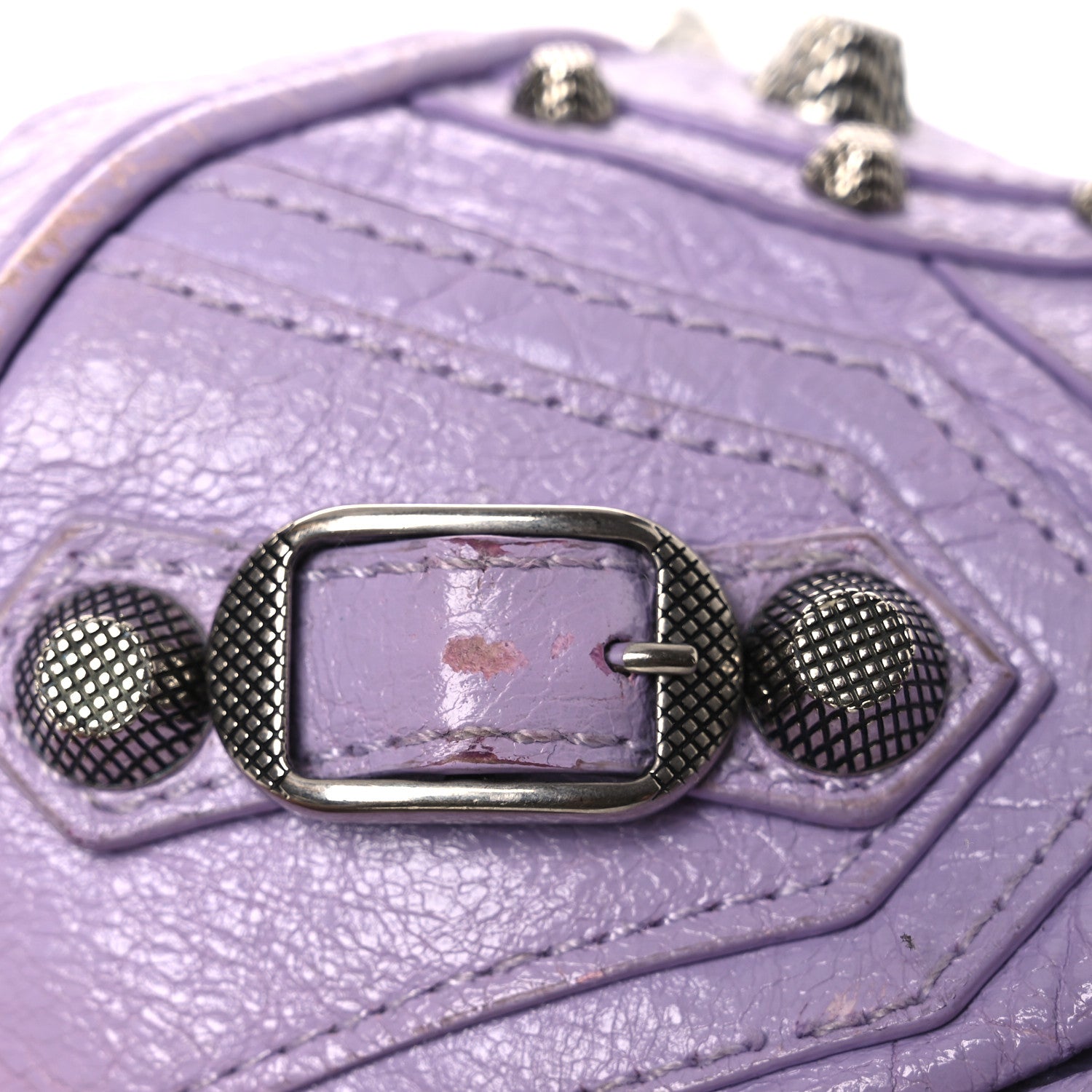 Extra Supple Calfskin Crocodile Embossed Le Cagole Shoulder Bag XS Lilac
