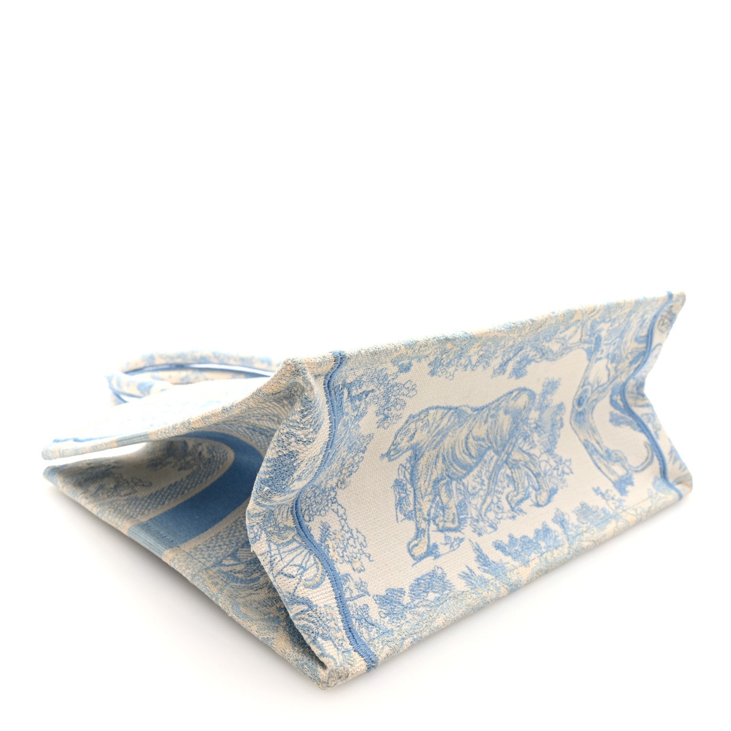 Canvas Embroidered Medium D1ORiviera Toile De Jouy Book Tote Light Blue