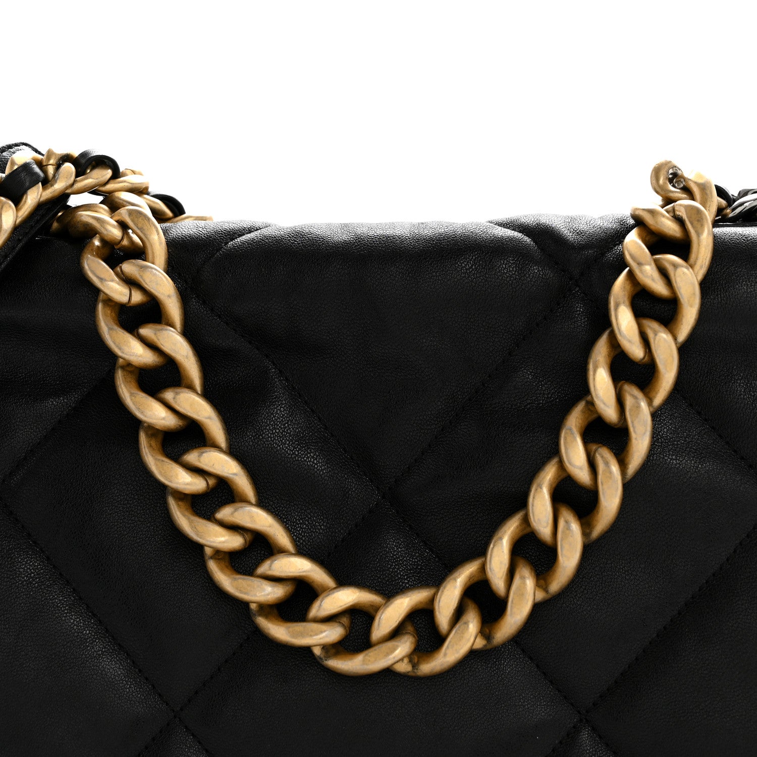 Goatskin Quilted Maxi CHNL 19 Flap Black