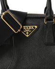 Saffiano Lux Mini Boston Crossbody Bag Black