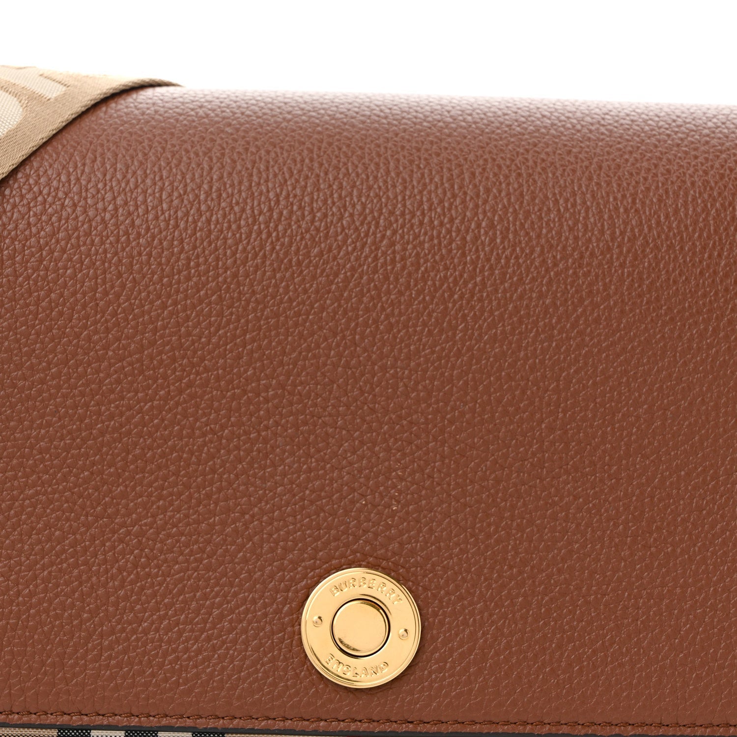 Calfskin Vintage Check Note Crossbody Bag Tan