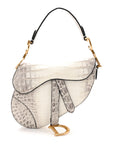 Niloticus Crocodile Himalaya Mini Saddle Bag Latte