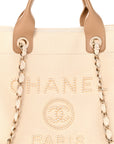Canvas Pearl Medium Deauville Tote Ecru Beige