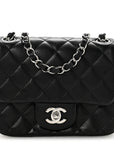 Lambskin Quilted Mini Square Flap Black