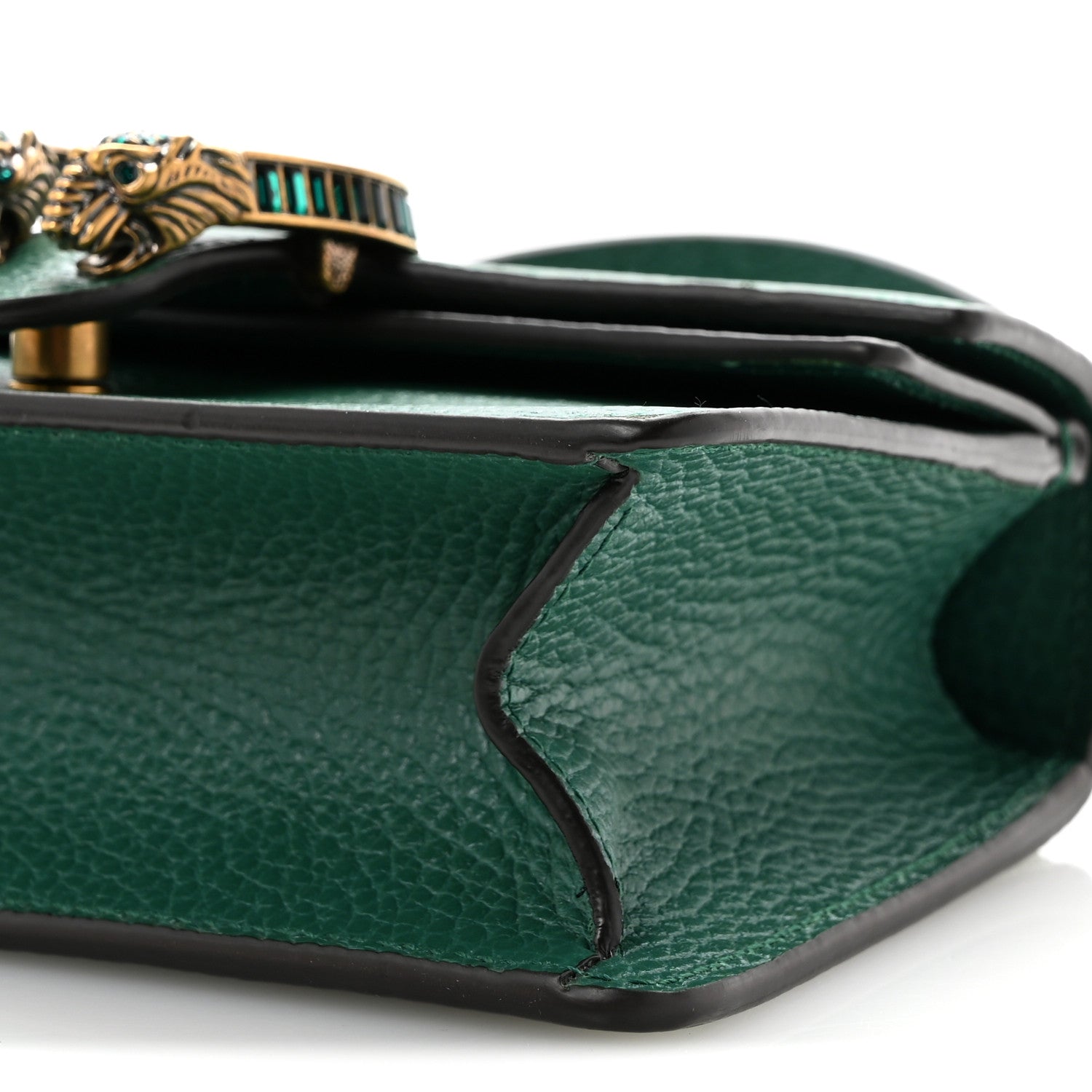 Dollar Calfskin Crystal Mini Dionysus Top Handle Bag Emerald