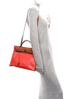 Toile H Berline Vache Hunter Herbag Zip 31 PM Orange Mecano Fauve