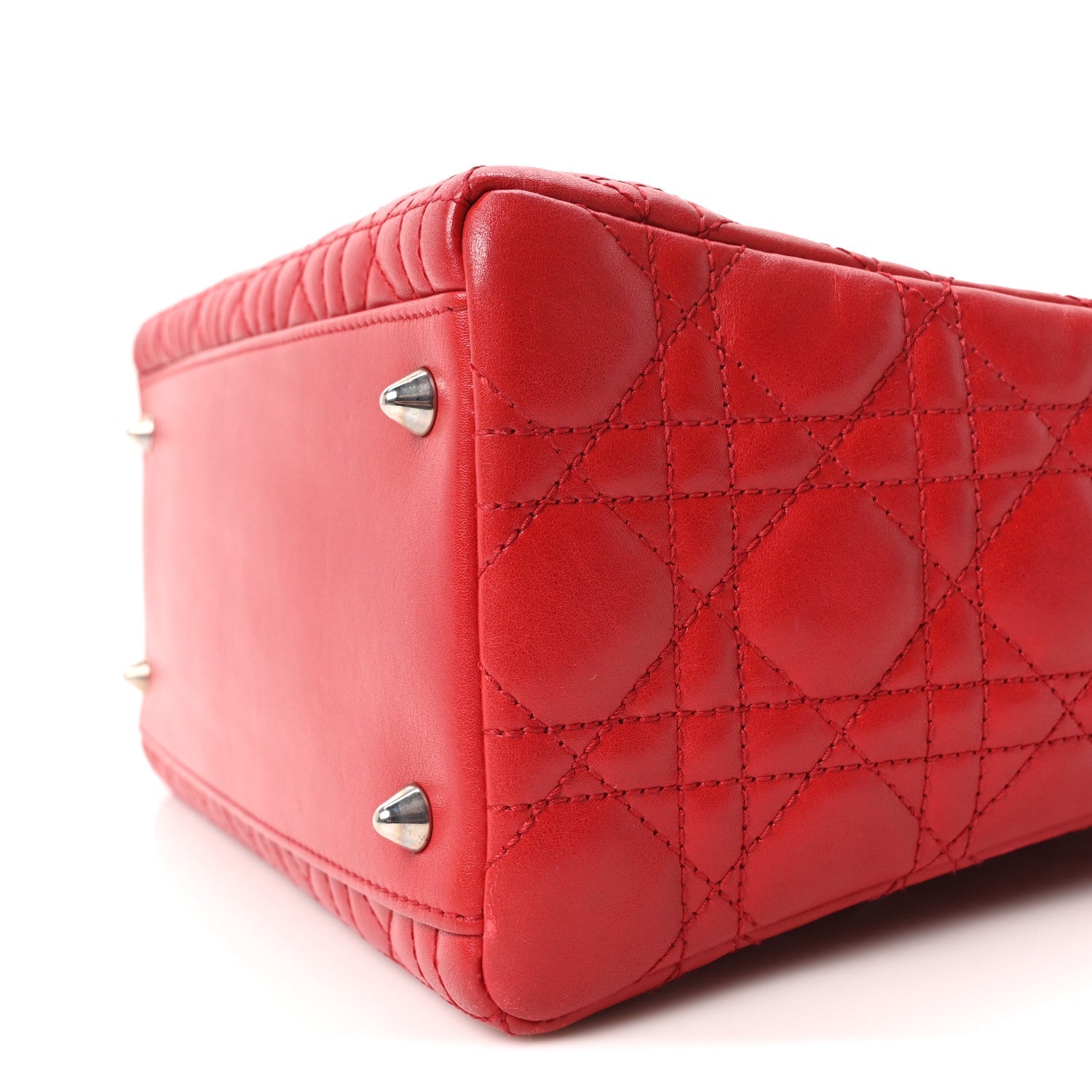 Lambskin Cannage Medium Lady D1OR Red