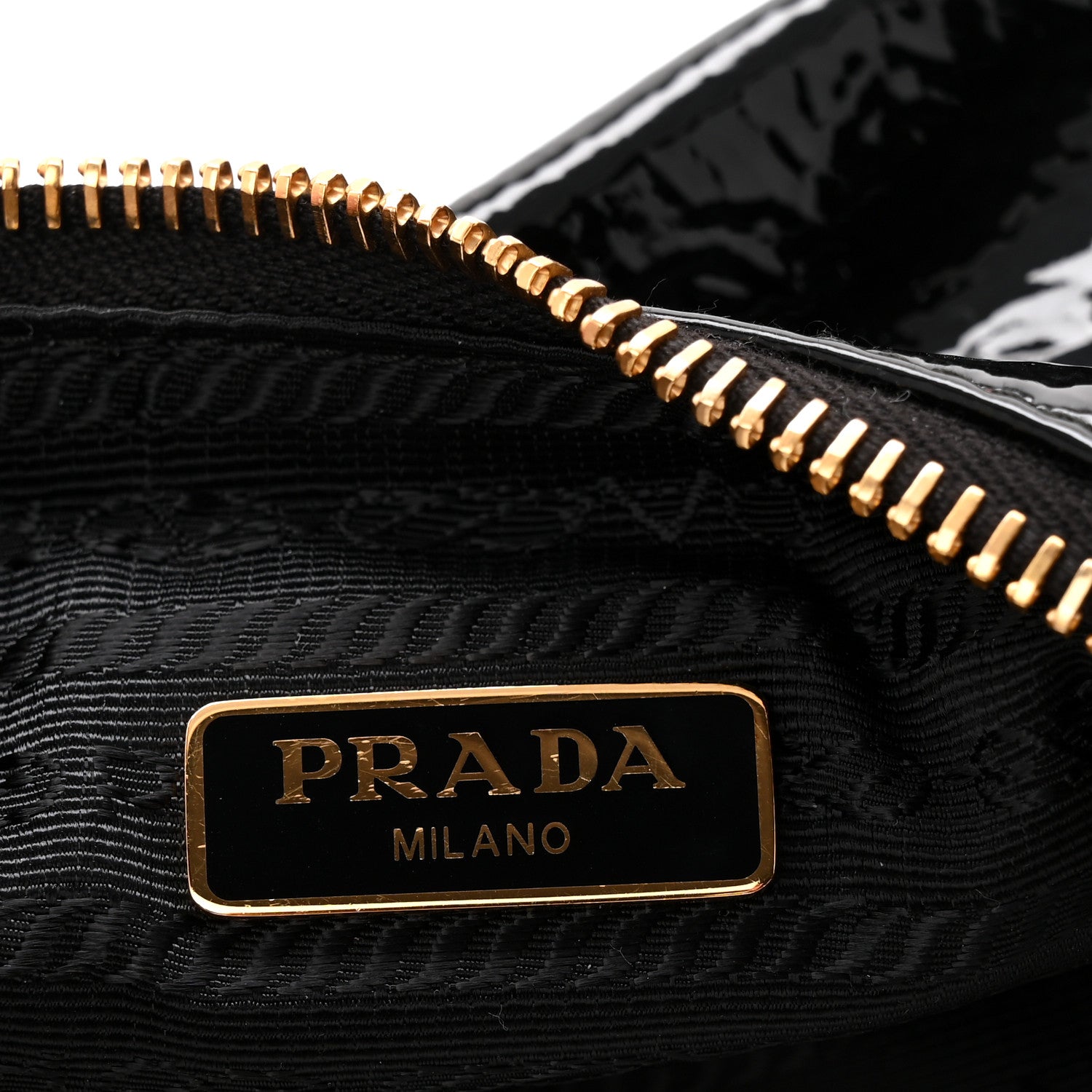 Patent Naplak Re-Edition 2005 Shoulder Bag With Charm Black