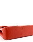 Lambskin Quilted Jumbo Double Flap Red
