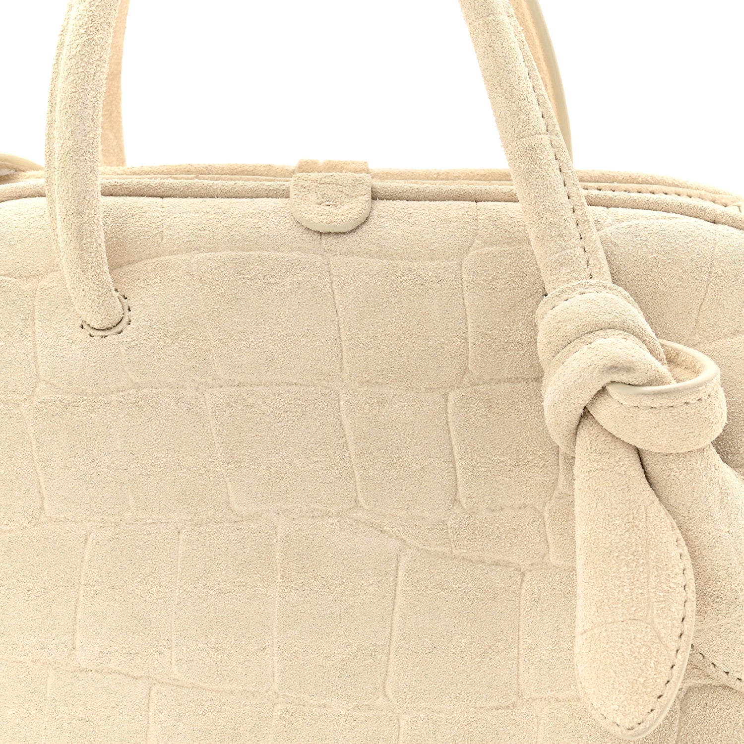 Suede Crocodile Embossed Le Petit Turismo Ivory