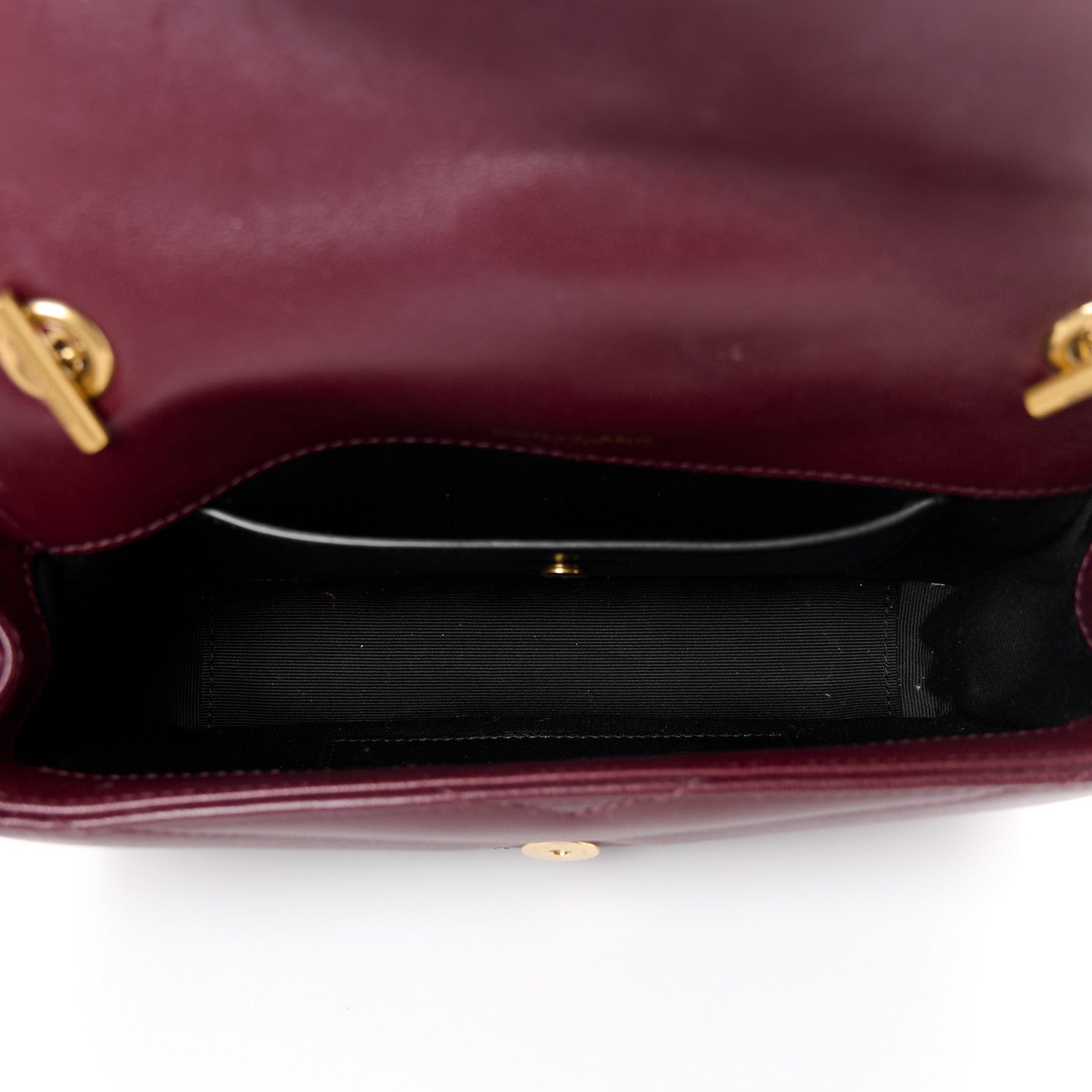 Lambskin Chevron Quilted Mini Loulou Rouge Cabernet