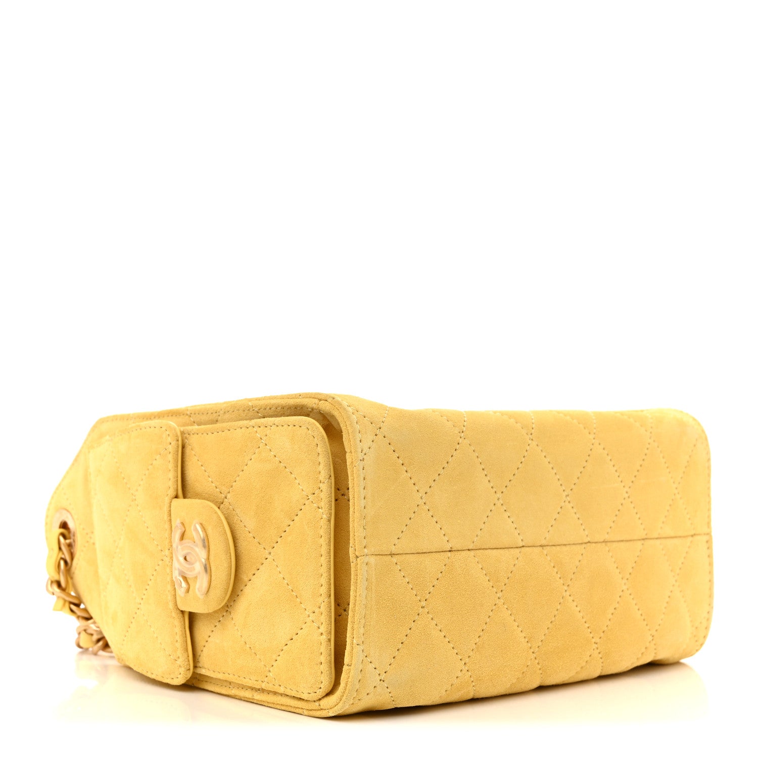 Suede Quilted Mini CHNL 25 Handbag Yellow