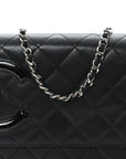 Calfskin Quilted Cambon Wallet on Chain WOC Black