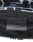 X JOSHUA VIDES Nylon FF Cloudy Mini Belt Baguette Bag White Celeste Black
