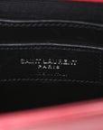 Calfskin Crocodile Embossed Small Classic Monogram Kate Tassel Satchel Red