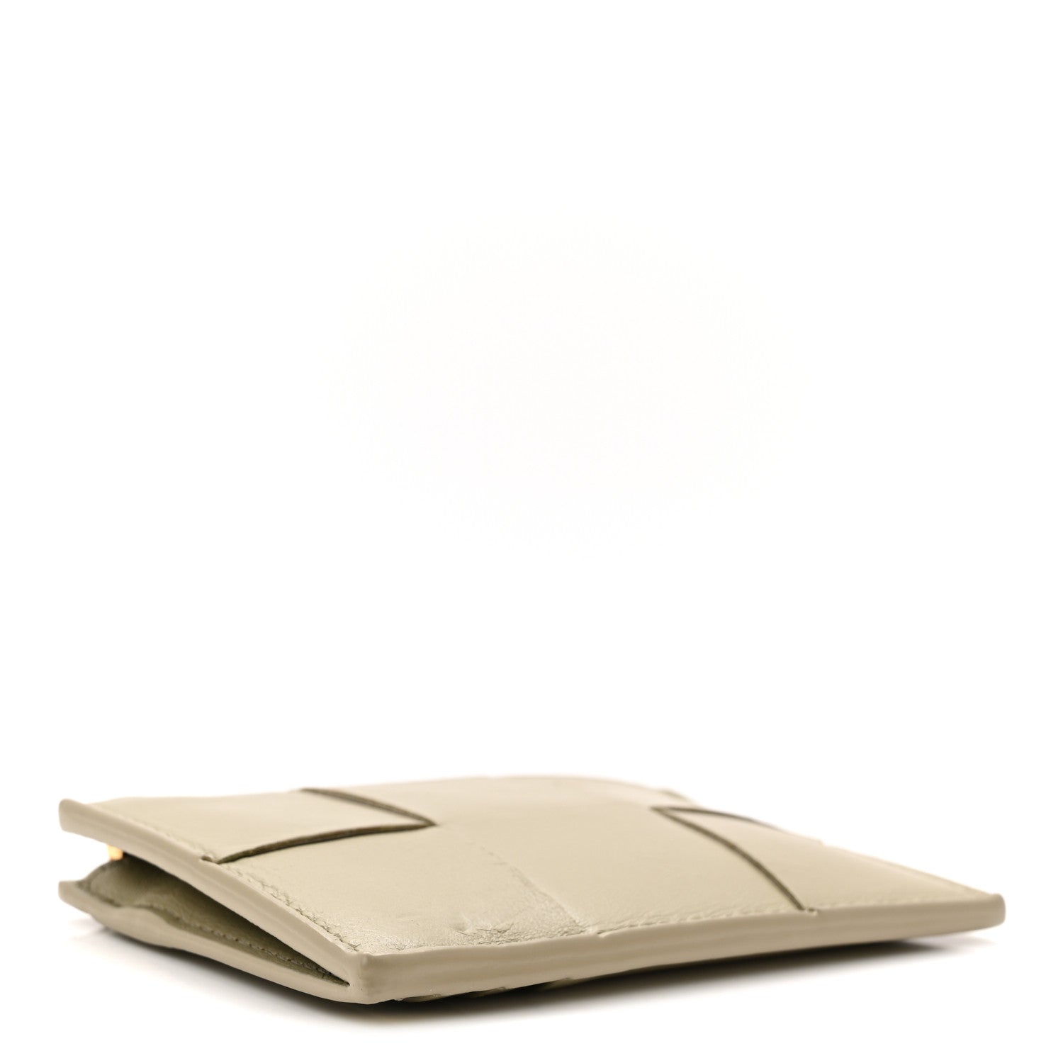 Nappa Maxi Intrecciato Cassette Zipped Card Case Travertine