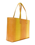 Calfskin Lizard Embossed Medium London Tote Marigold