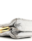Metallic Matelasse Lux Mini Crossbody Tote Cromo